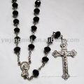 8mm black shining Catholic Rosary for man